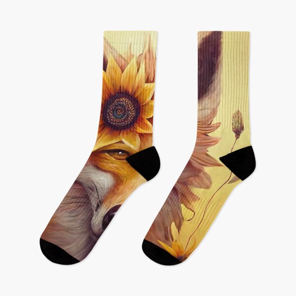 Item preview, fox with sunflower designed and sold by IA-Power.