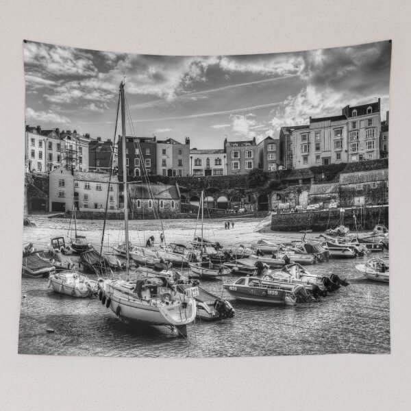 Item preview, Tenby Harbour Boats, Black And White designed and sold by Paul Thompson Photography.