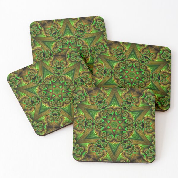 Item preview, vivid spring and autumn brown and green coloured kaleidoscopic design designed and sold by mister-john.