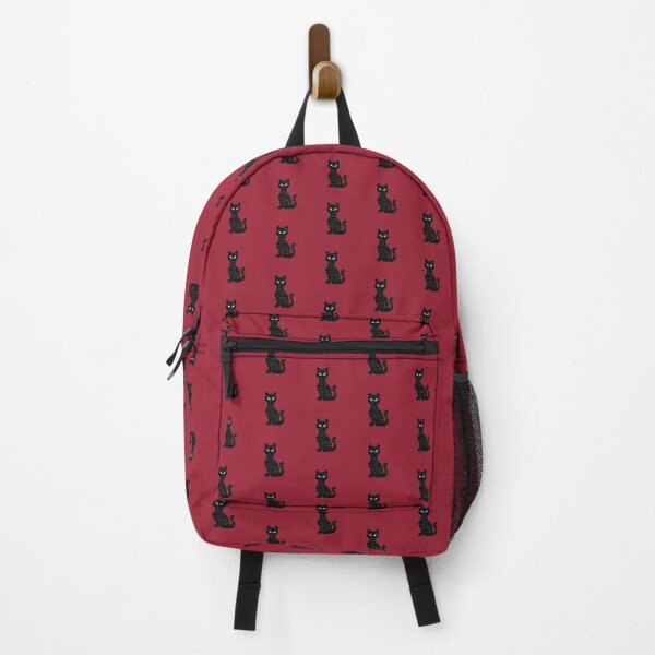 Item preview, Printed image of sparkling black sequins cat pattern on red background designed and sold by JaReVa.