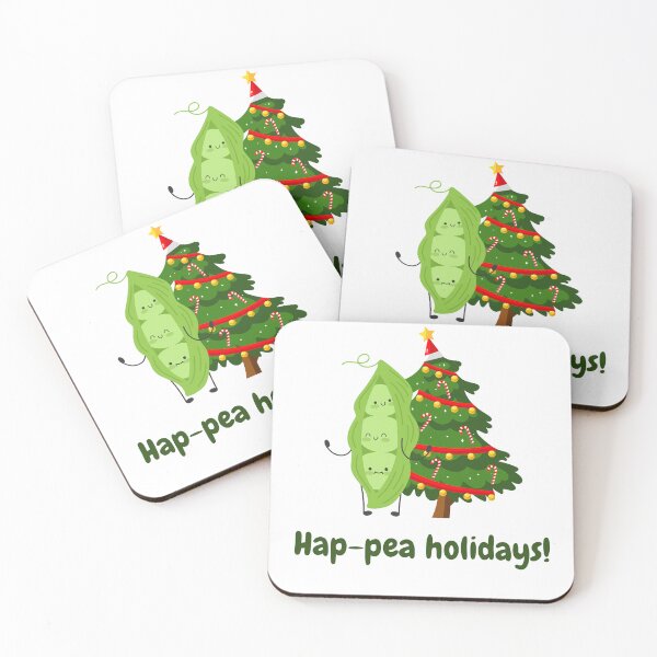 Item preview, Happy Holidays! Hap-pea holidays! Food pun designed and sold by GoodMoodFood.