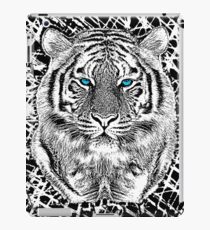 Tiger Portrait Black and White in Graphic Etching Style iPad Case/Skin