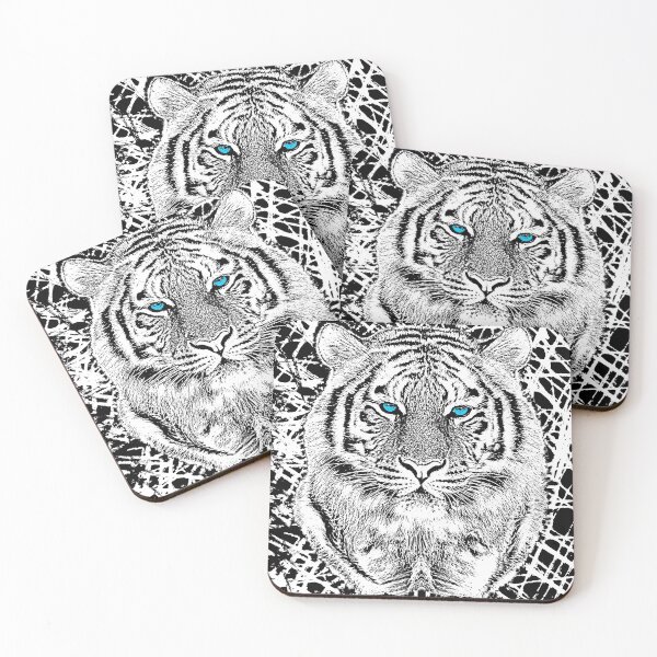 Item preview, Tiger Portrait Black and White in Graphic Etching Style designed and sold by Garaga.