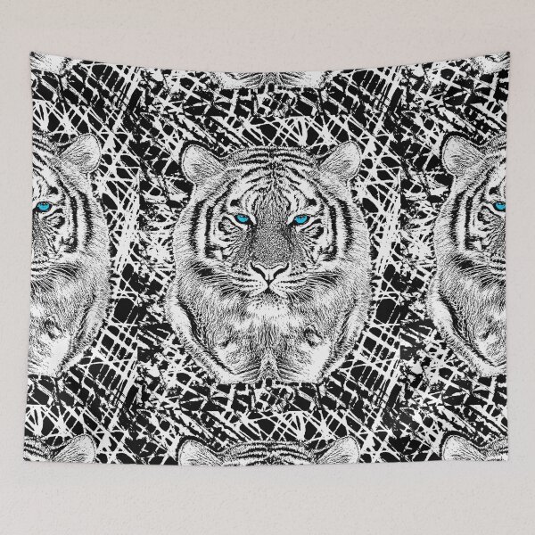 Item preview, Tiger Portrait Black and White in Graphic Etching Style designed and sold by Garaga.