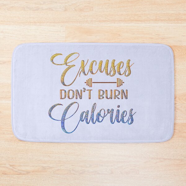 Item preview, Excuses Don't Burn Calories. [Workout Motivation.] Gorgeous Blue and Gold Mosaic Lettering. designed and sold by CristalleLisa.