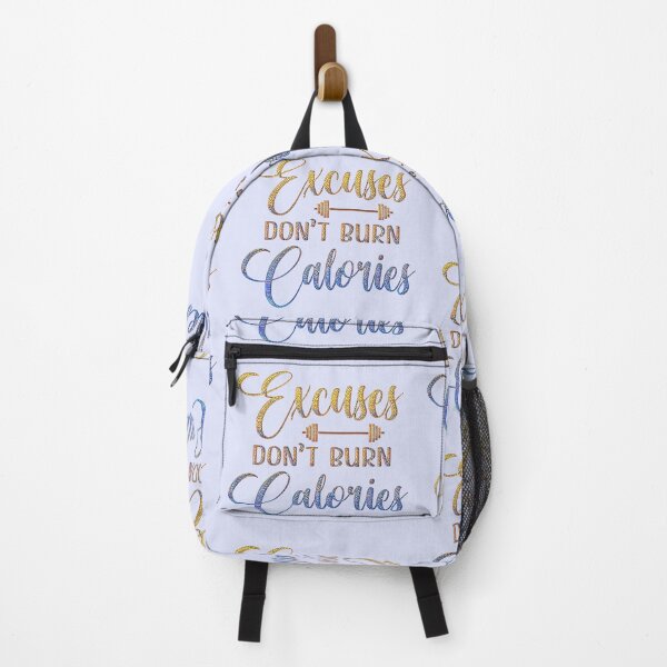 Item preview, Excuses Don't Burn Calories. [Workout Motivation.] Gorgeous Blue and Gold Mosaic Lettering. designed and sold by CristalleLisa.