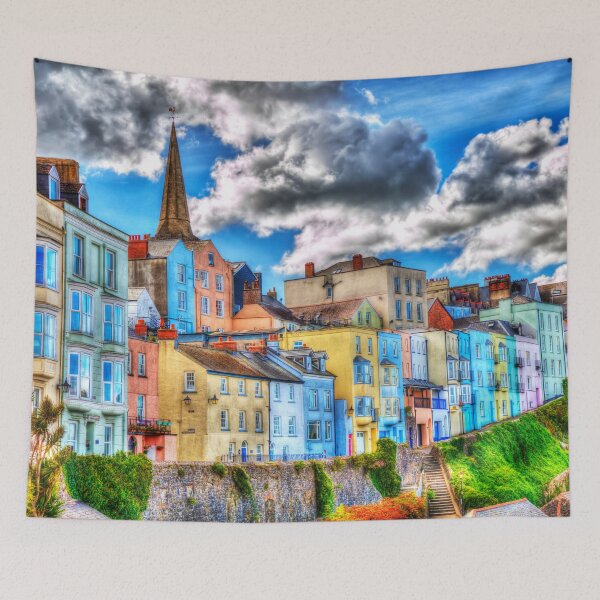 Item preview, Tenby Town Houses, Dramatic, Pembrokeshire, Wales designed and sold by Paul Thompson Photography.