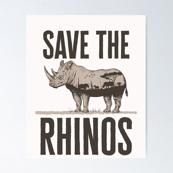 Save the Rhinos Rhino Rhinoceros Lover