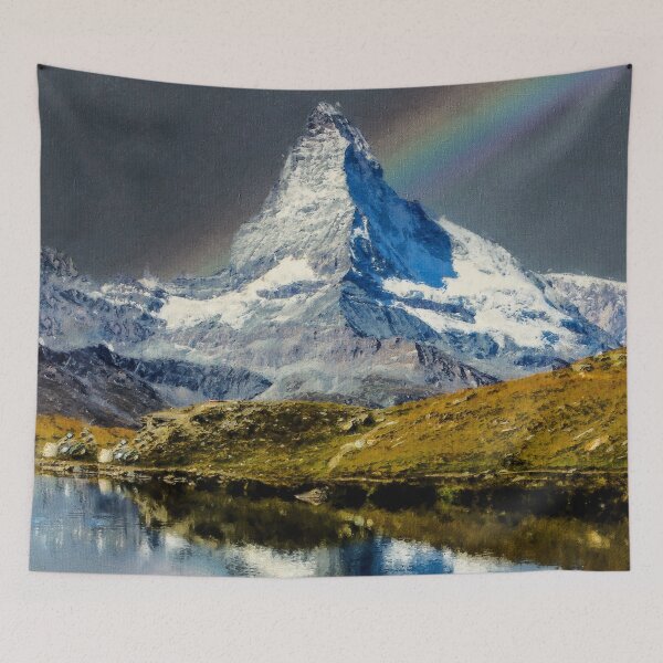 Item preview, Matterhorn Mountain Switzerland Zermatt, European Swiss Alps Mountains, Winter Matterhorn Landscape Oil Paint, Switzerland Highest Peak designed and sold by Paintcorner.