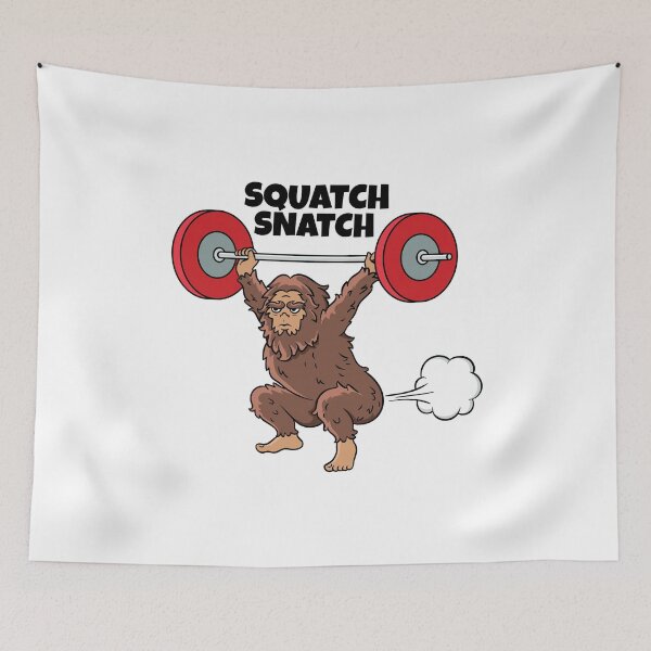 Item preview, Squatch Snatch Sasquat, Bigfoot Lifting Barbell Weight designed and sold by Maria Garcia.