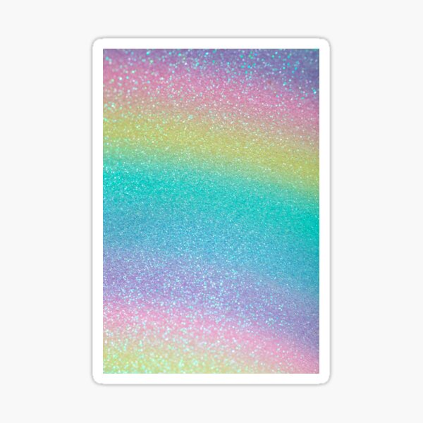 Pretty Pastel Rainbow Ombre Glitter Sticker For Sale By