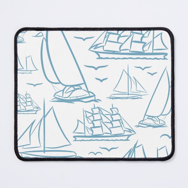 Item preview, Light Blue Classic Boats Pattern  designed and sold by seasprayart.