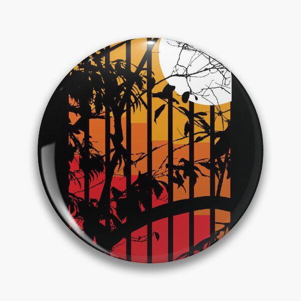 Aperçu de l'œuvre Coucher de soleil géométrique à travers la conception d'arbres créée et vendue par CLgraphics.
