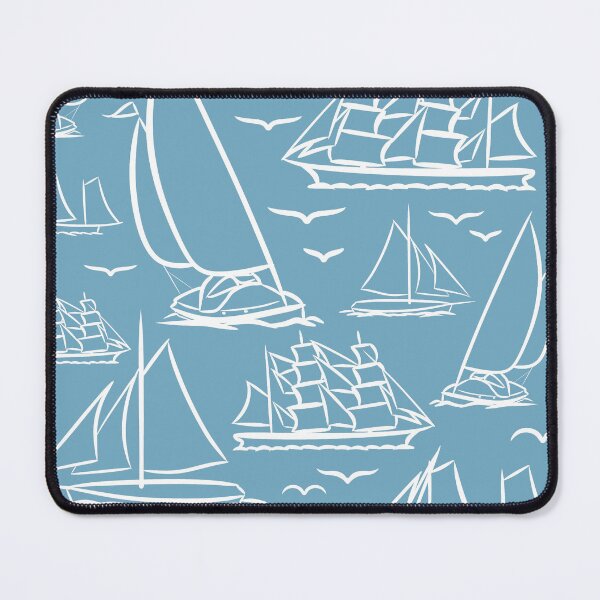 Item preview, Light Blue Classic Boats Pattern Version 2 designed and sold by seasprayart.