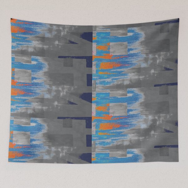 Item preview, Geometrical water in Grey and Orange designed and sold by BlackArtichoke.