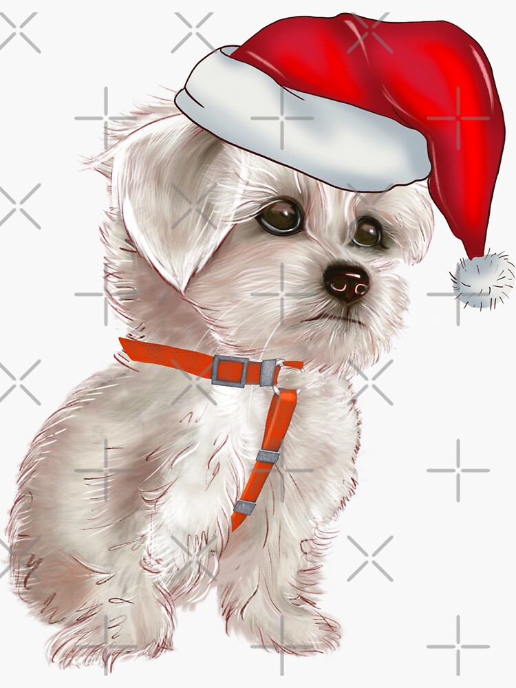 "Cute Maltipoo Christmas Dog" Sticker for Sale by teamph Redbubble