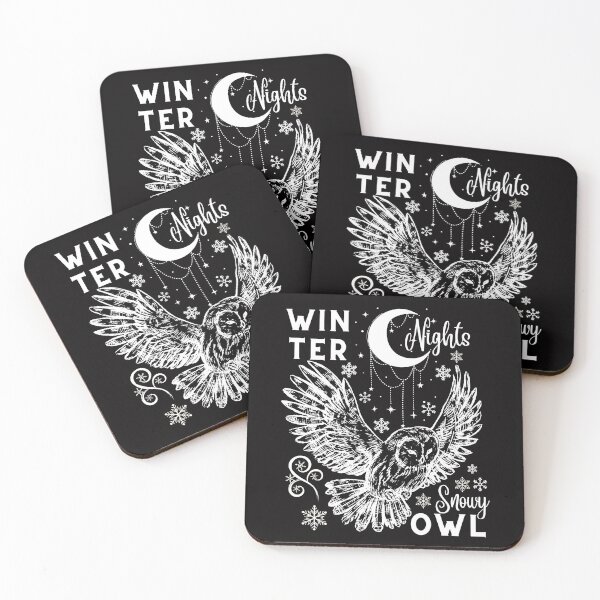 Item preview, winter nights snowy owl  - night owl winter with snow designed and sold by wear4gamers.
