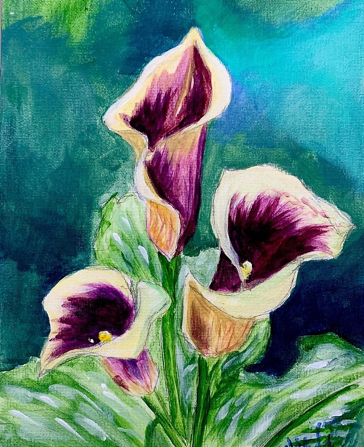 purple calla lily painting