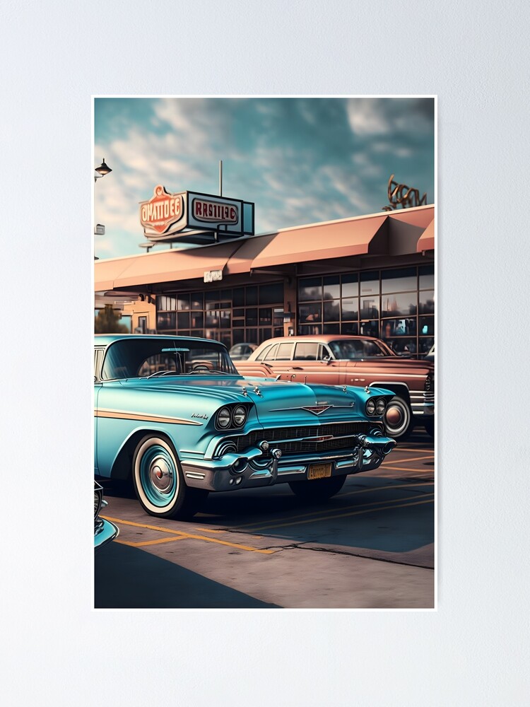 Vintage Car Dealership Poster for Sale by meshhead