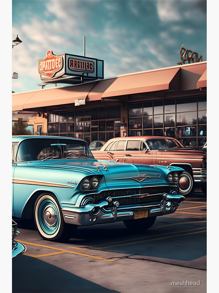 "Vintage Car Dealership" Sticker for Sale by meshhead Redbubble