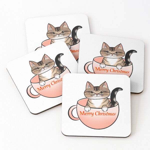 Item preview, Christmas kitten in a mug designed and sold by TalonessCstudio.