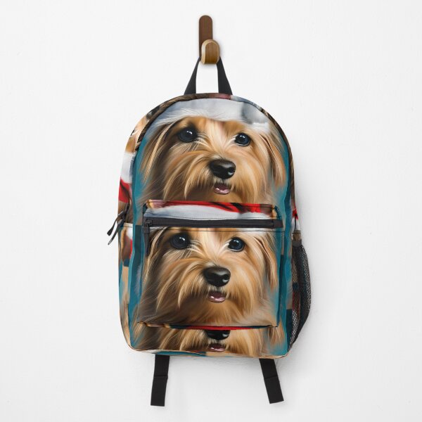 Item preview, Christmas Australian Terrier Wearing A Santa Hat designed and sold by ZenEverAI.