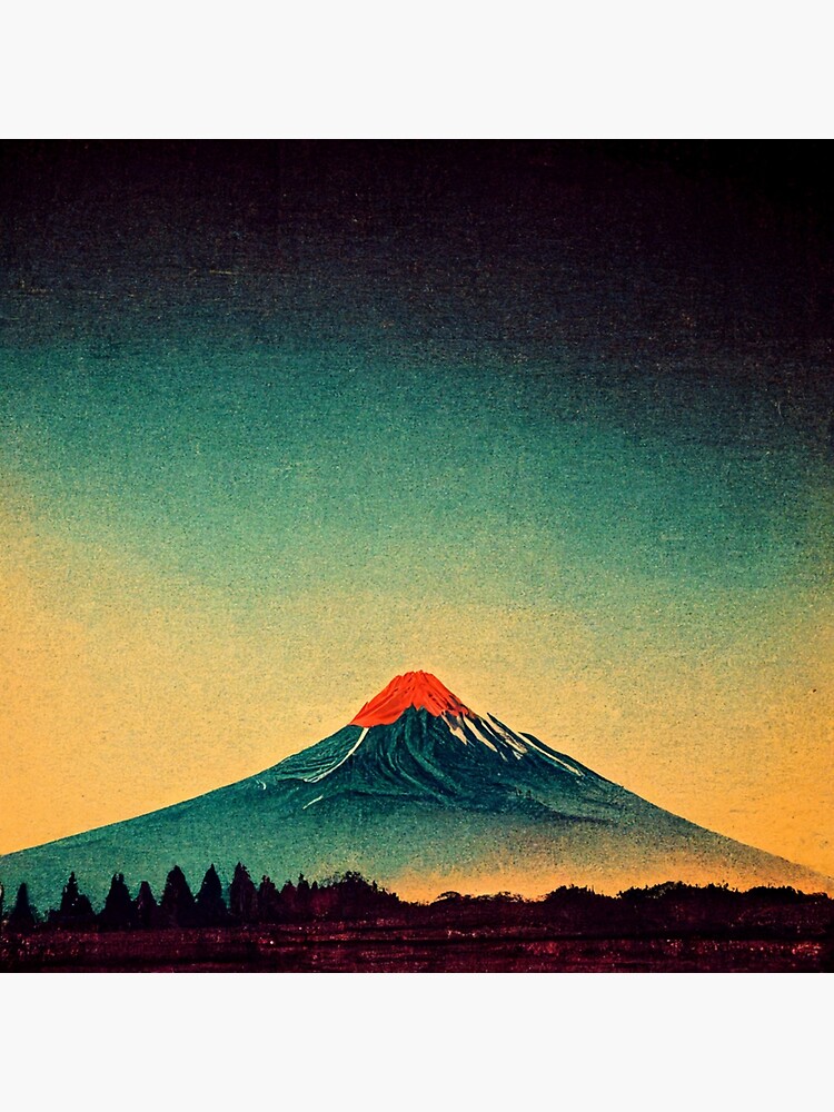 "Japanese painting of Mount Fuji" Poster for Sale by Z-Artiste | Redbubble