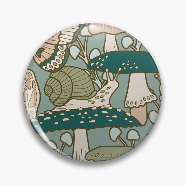 Item preview, Mushroom Garden on Teal Sky designed and sold by latheandquill.