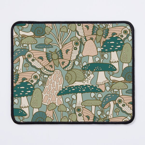 Item preview, Mushroom Garden on Teal Sky designed and sold by latheandquill.