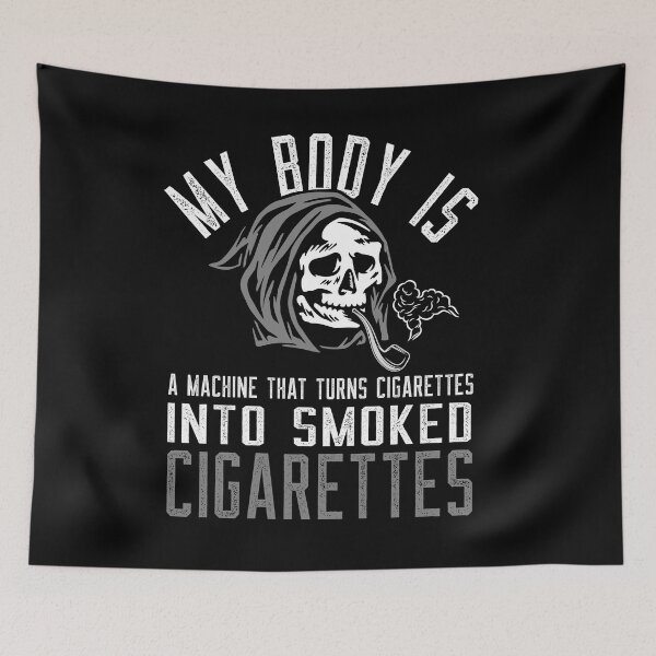 Item preview, MY BODY IS A MACHINE THAT TURNS CIGARETTES INTO SMOKED CIGARETTES Essantial Tshirt  designed and sold by GhostAmine.