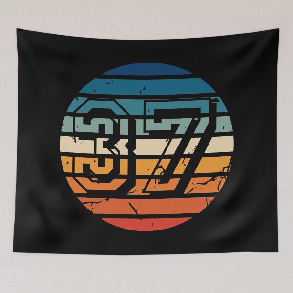 Item preview, Number 37 Vintage Retro Sport Sunset Birthday Squad Racing Numbers designed and sold by 27th-Tee.