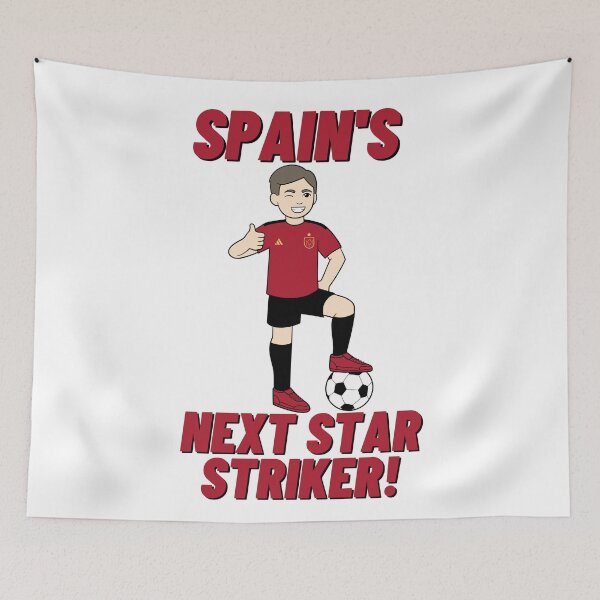 Item preview, Spain's Next Star Striker - Great Kids Child Children Christmas Present Football Design - Spain Spanish National Team Soccer World Cup 2022 Qatar designed and sold by raretshirtsuk.