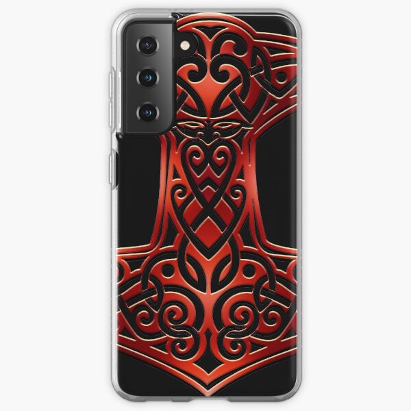 Marteau de Mjölnir Thor - Mythologie Viking Nordic Knotwork Coque souple Samsung Galaxy