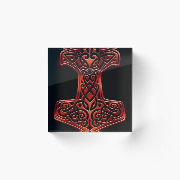 Aperçu de l'œuvre Le marteau de Thor Mjölnir - Mythologie viking à entrelacs nordiques créée et vendue par C0SMICALCHEMY.