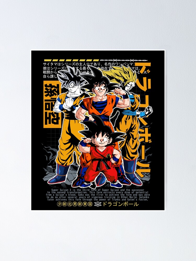 Evolution of Goku vs Vegeta Poster, Wall Art, Dragon Ball Super, DBZ GT, NEW