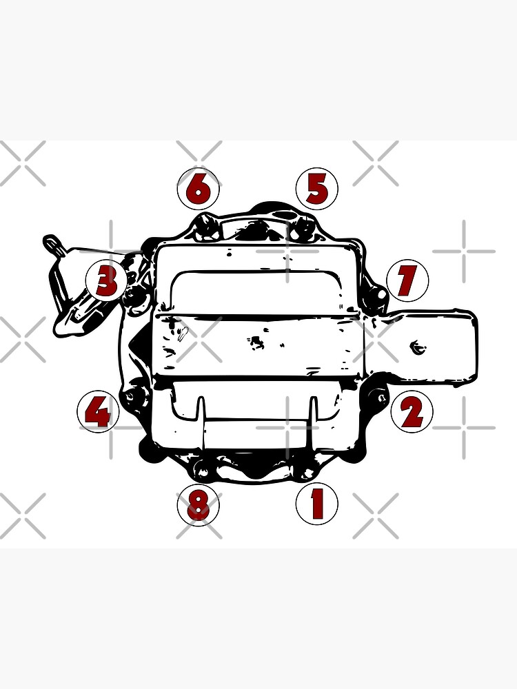 Small Block Chevy Firing Order Art Board Print By Kennedywesley Redbubble