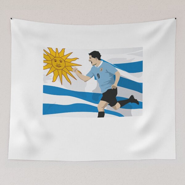 Item preview, Luis Suarez With Uruguay Flag Graphic - Unisex T-Shirt - Uruguay Football Team Design, World Cup Qatar 2022 WC 22 Soccer designed and sold by raretshirtsuk.