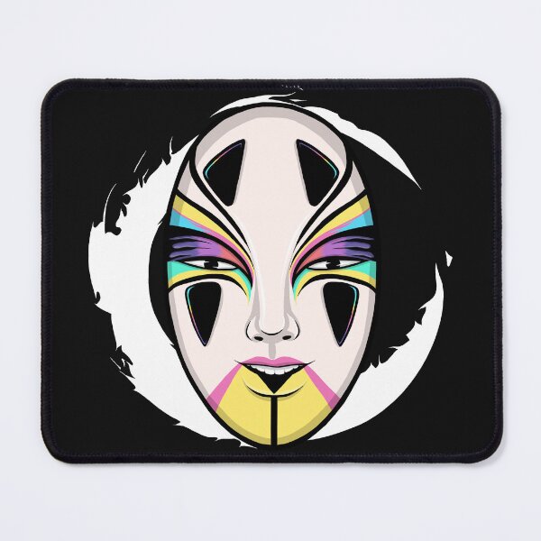Item preview, Japanese noh mask white circle designed and sold by Black-Aelita.