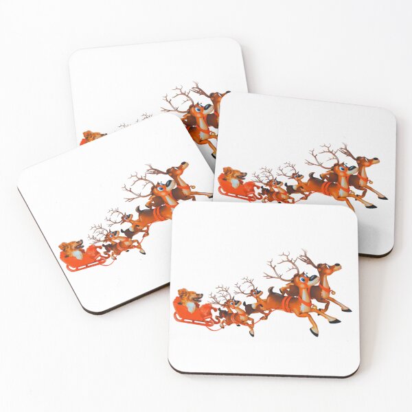 Item preview, Happy dog reindeer slee designed and sold by Krissys-Art.