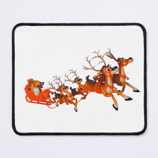 Item preview, Happy dog reindeer slee designed and sold by Krissys-Art.