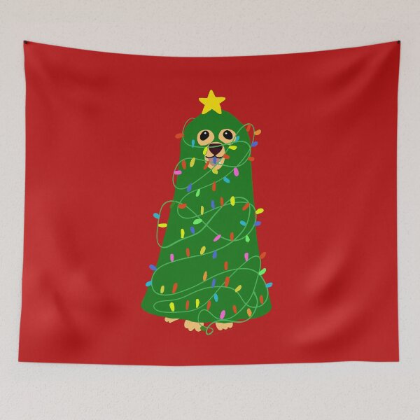 Item preview, Golden Christmas doggy disguise as Christmas tree designed and sold by Mermaidssparkle.