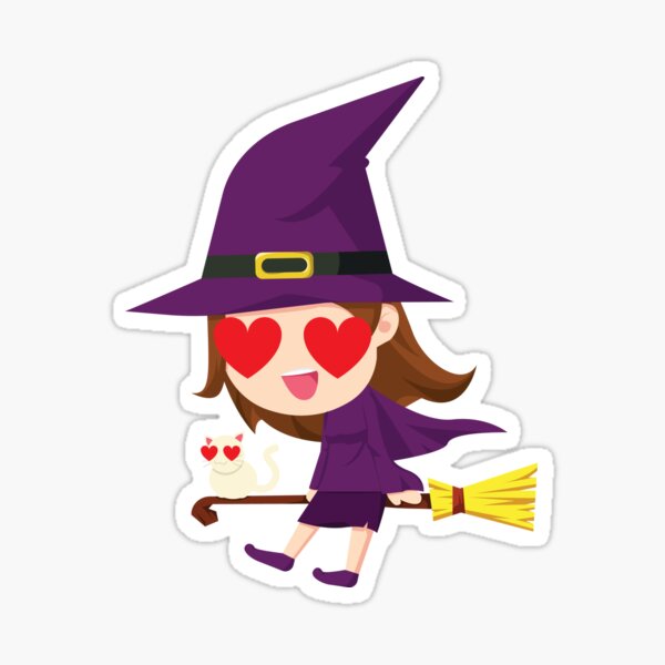 “Witch Emoji " Sticker by HippoEmo | Redbubble