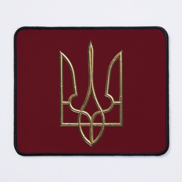 Item preview, Ukraine coat of arms symbol gyrfalcon trident trident golden eroded designed and sold by lathspell.