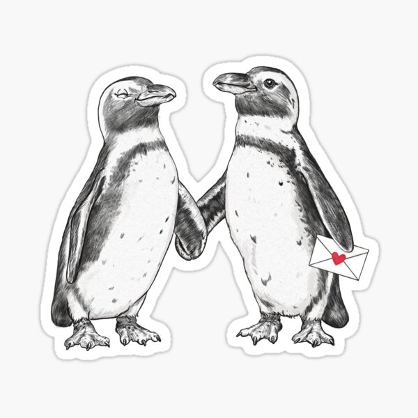 Penguin Loving Couple Tattoo On Left Foot