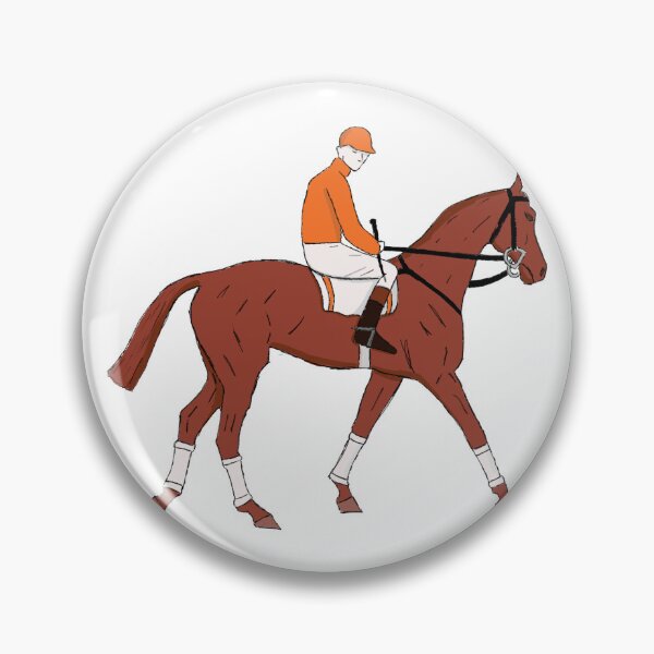 Item preview, Racehorse with jockey - brown - illustrated designed and sold by littleparis.