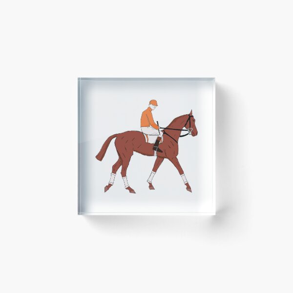 Item preview, Racehorse with jockey - brown - illustrated designed and sold by littleparis.