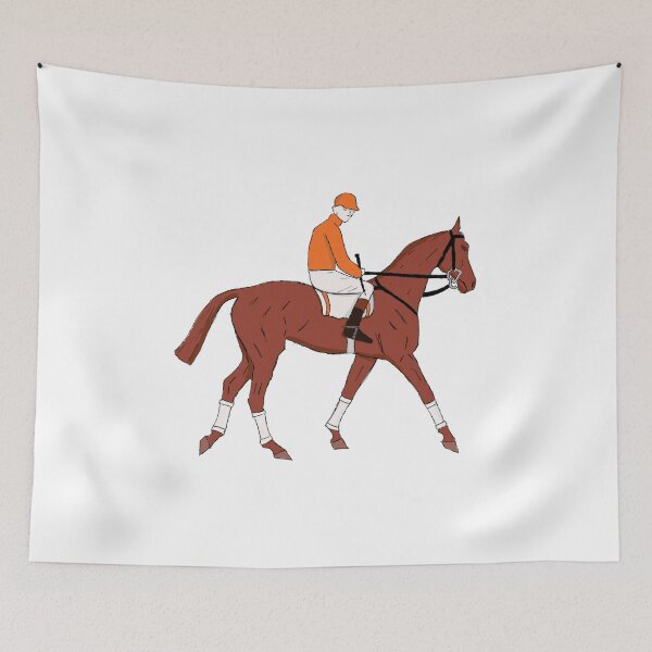 Item preview, Racehorse with jockey - brown - illustrated designed and sold by littleparis.