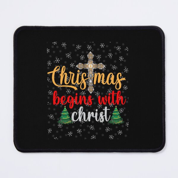 Item preview, Christmas Begins With Christ Plaid Cross Santa | Merry Christmas Jesus Christ greetings | Gifts for Christmas lovers designed and sold by ThanksVibe.