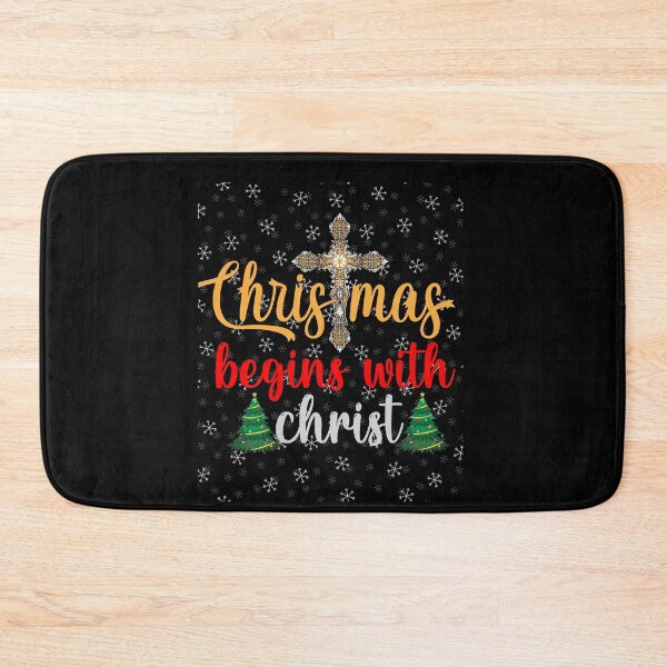 Item preview, Christmas Begins With Christ Plaid Cross Santa | Merry Christmas Jesus Christ greetings | Gifts for Christmas lovers designed and sold by ThanksVibe.