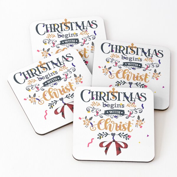 Item preview, Christmas Begins With Christ Plaid Cross Santa | Merry Christmas Jesus Christ greetings | Gifts for Christmas lovers designed and sold by ThanksVibe.